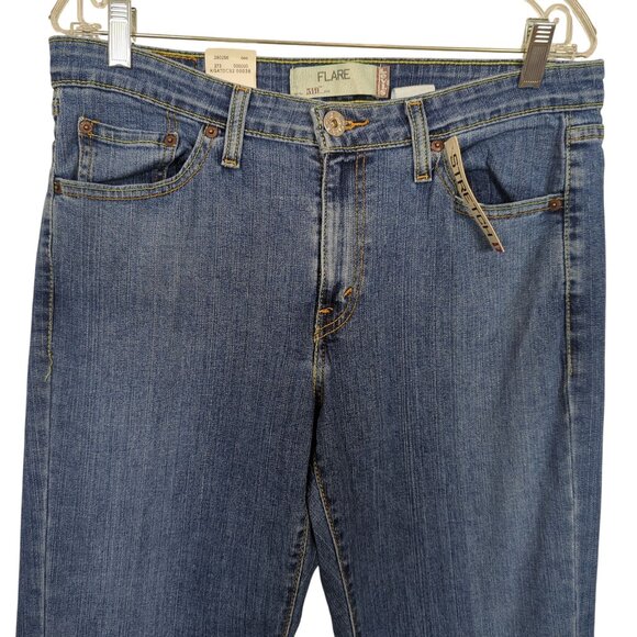 Vintage Y2K Levi’s 519 Flare Jeans Women’s Sz 13 Long Stretch Slim Fit Mid rise - Picture 4 of 15
